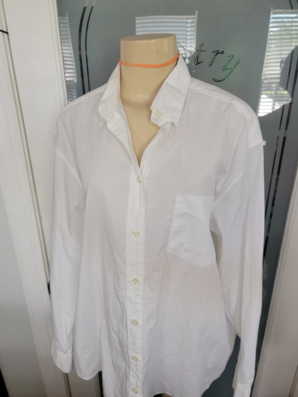 Gap Long Sleeve Optic White Button Down Long Sleeved Blouse - Picture 6 of 13